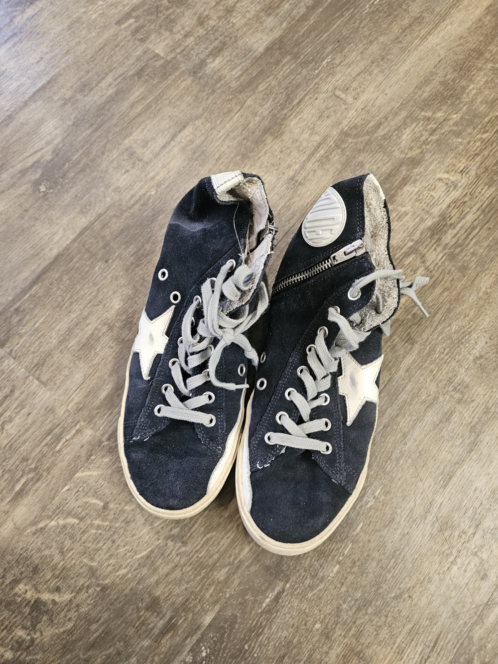 Golden Goose Black Suede High-Top Sneakers with White Star